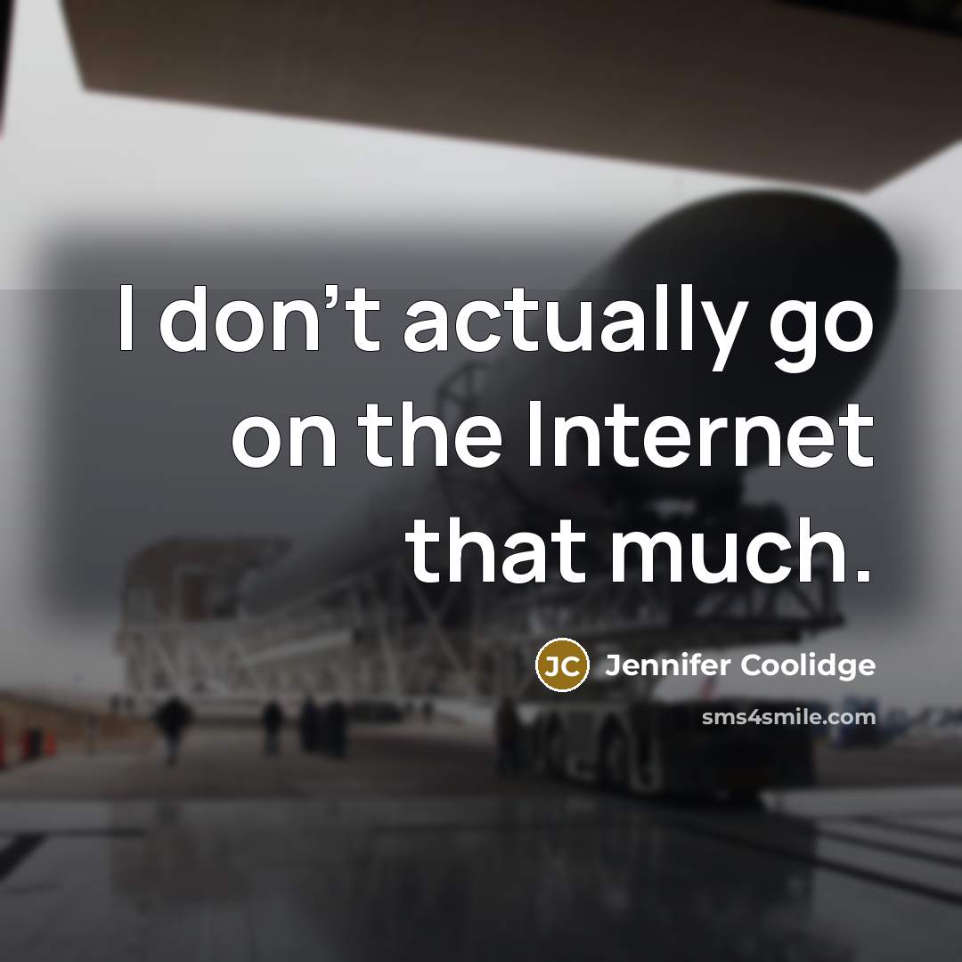 “I don't actually go on the Internet that much.…” quote by Jennifer Coolidge