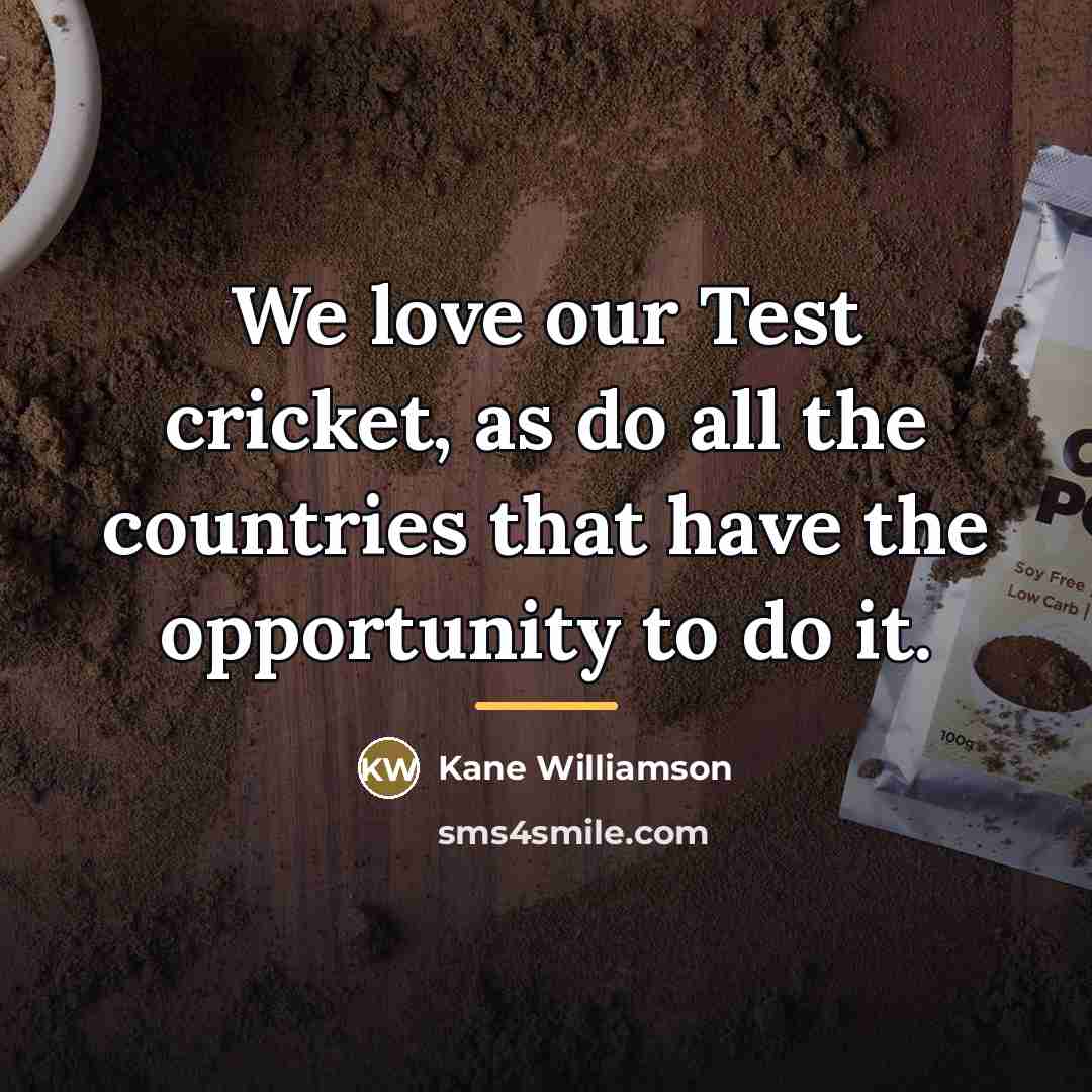 “We love our Test cricket, as do all the countries…” quote by Kane Williamson