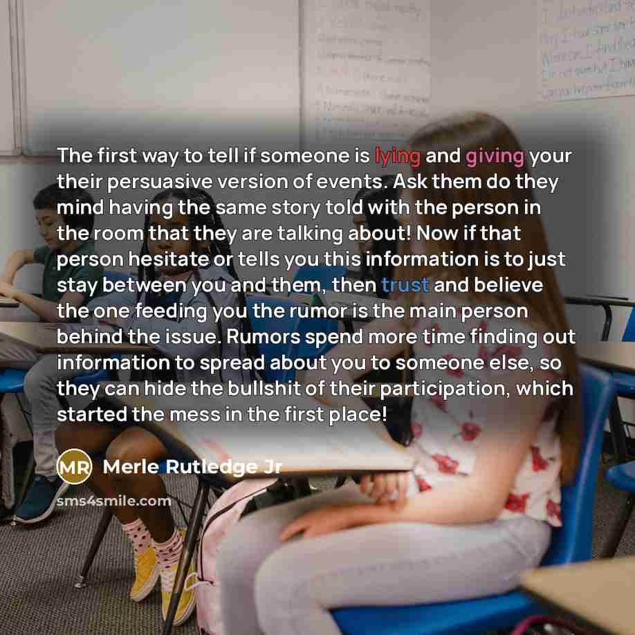 “The first way to tell if someone is lying and…” quote by Merle Rutledge Jr