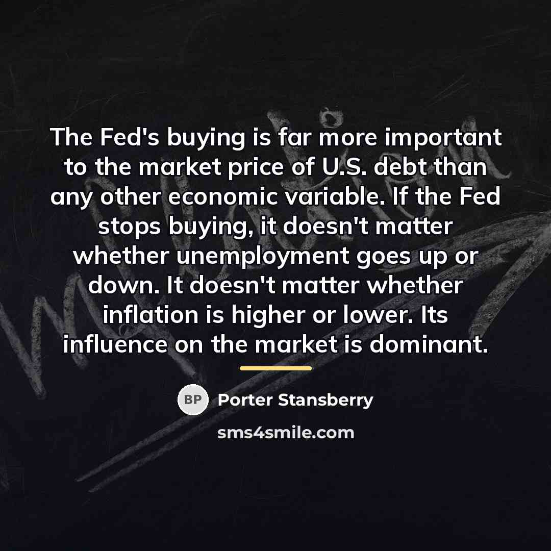 “The Fed's buying is far more important to the market…” quote by Porter Stansberry