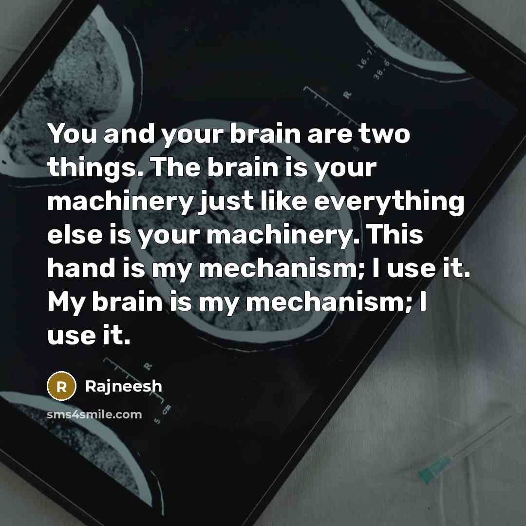 “You and your brain are two things. The brain is…” quote by Rajneesh