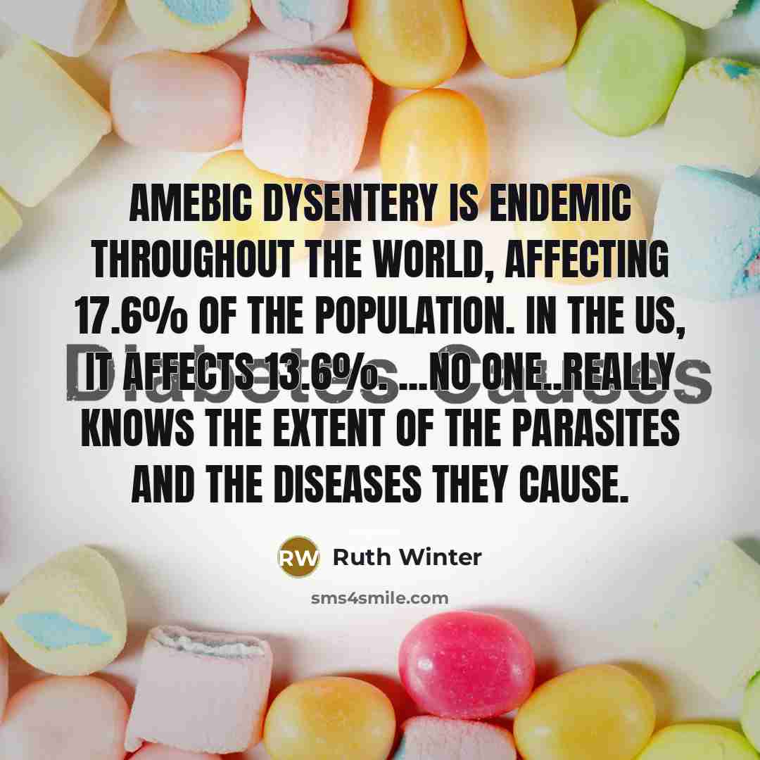 “Amebic dysentery is endemic throughout the world, affecting 17.6% of…” quote by Ruth Winter