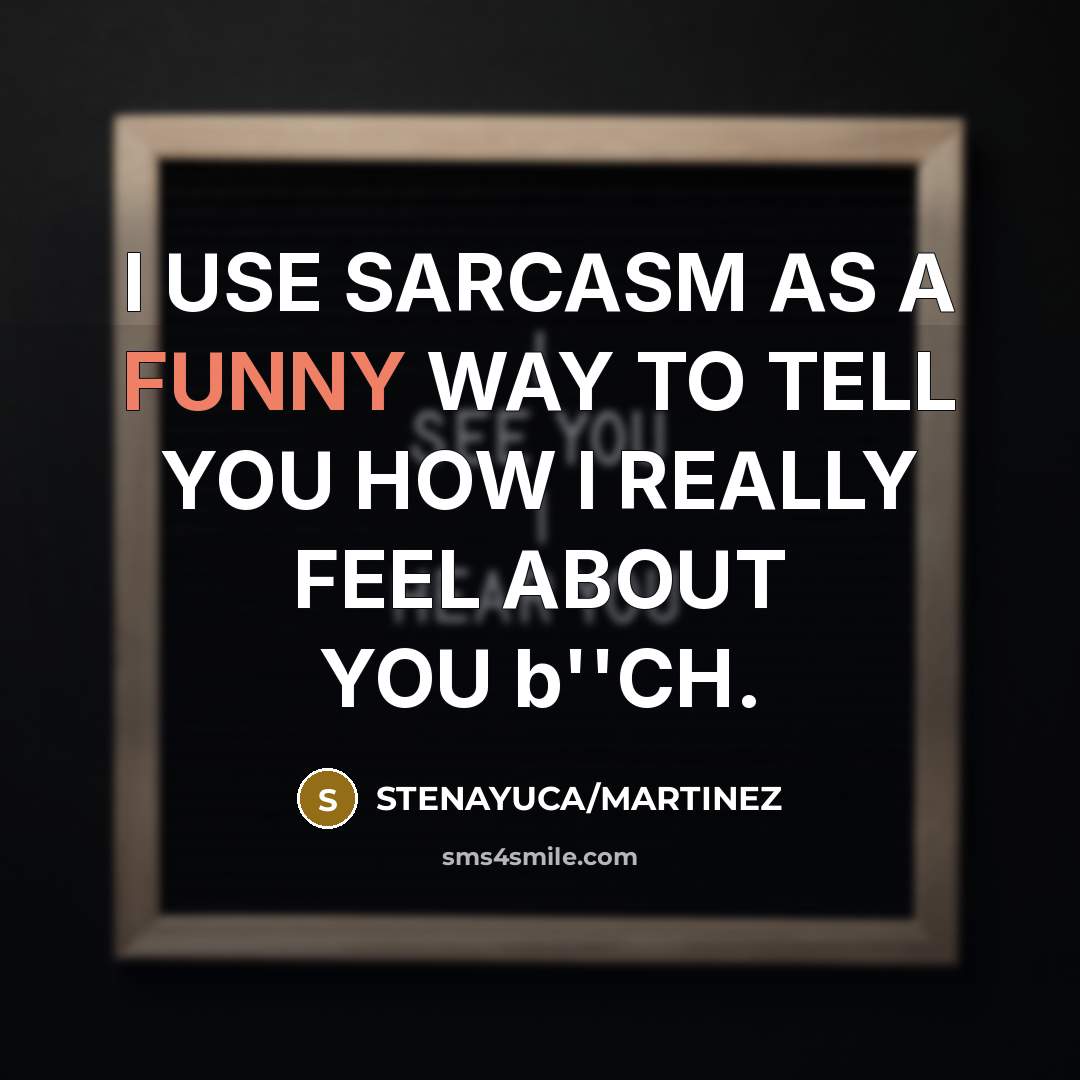 “I USE SARCASM AS A FUNNY WAY TO TELL YOU…” quote by STENAYUCA/MARTINEZ