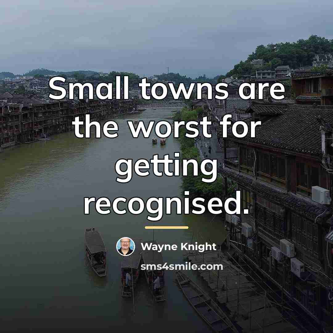 “Small towns are the worst for getting recognised.…” quote by Wayne Knight