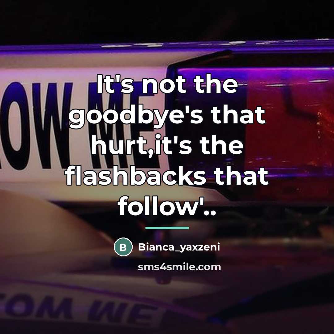“It's not the goodbye's that hurt,it's the flashbacks that follow'..…” quote by Bianca_yaxzeni