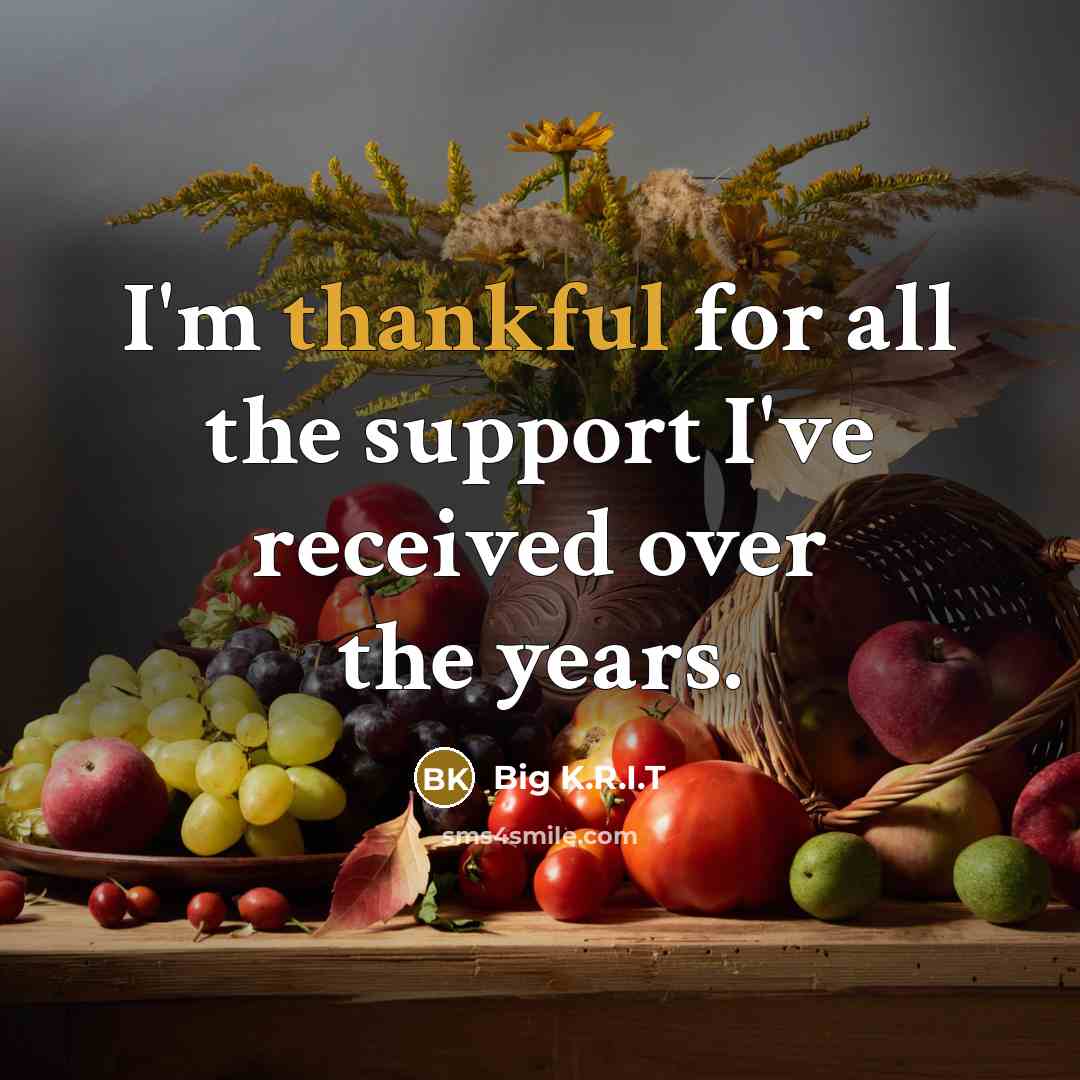 “I'm thankful for all the support I've received over the…” quote by Big K.R.I.T