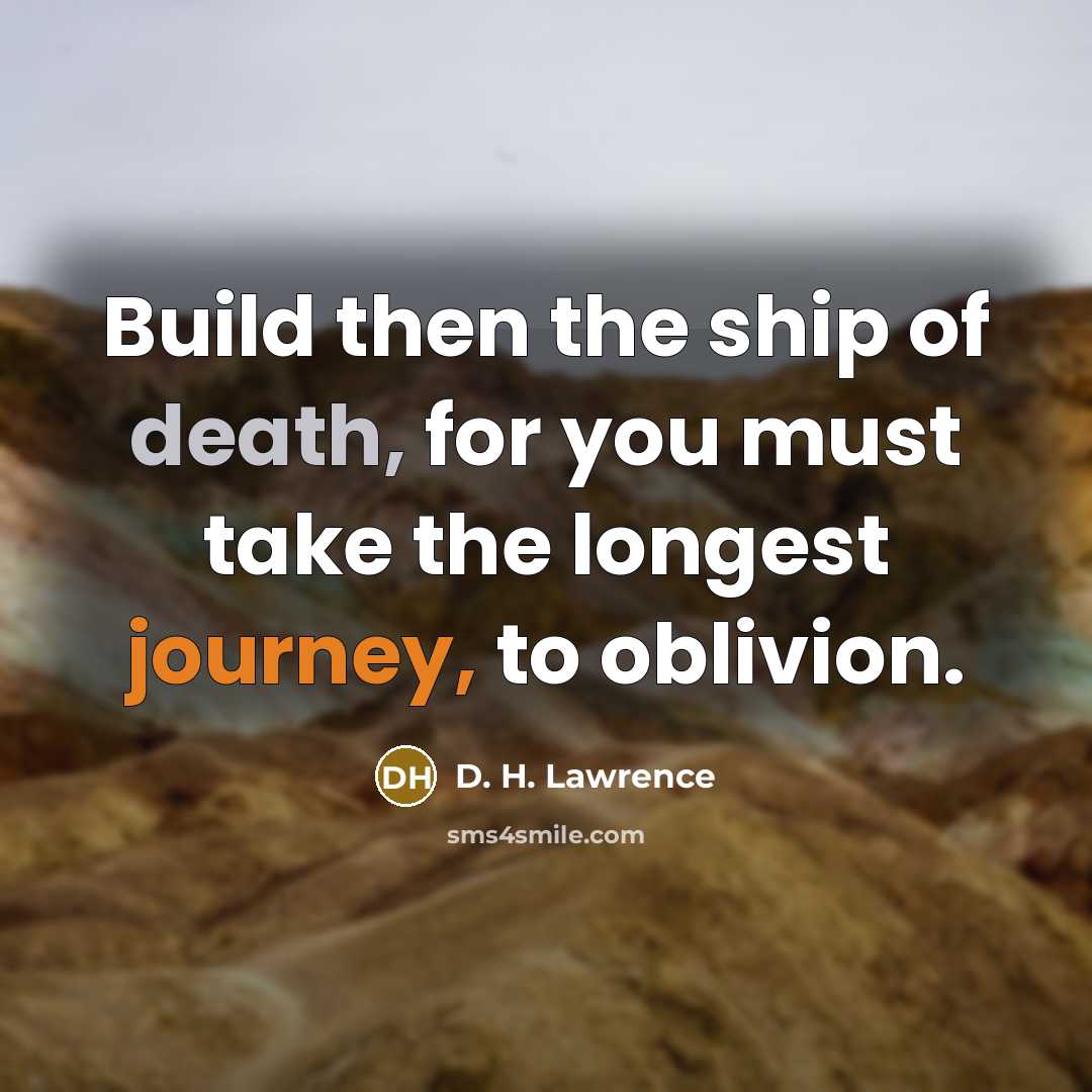 “Build then the ship of death, for you must take…” quote by D. H. Lawrence