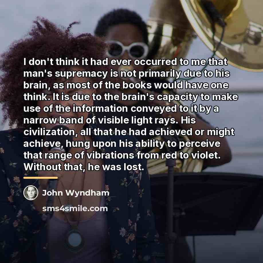 “I don't think it had ever occurred to me that…” quote by John Wyndham