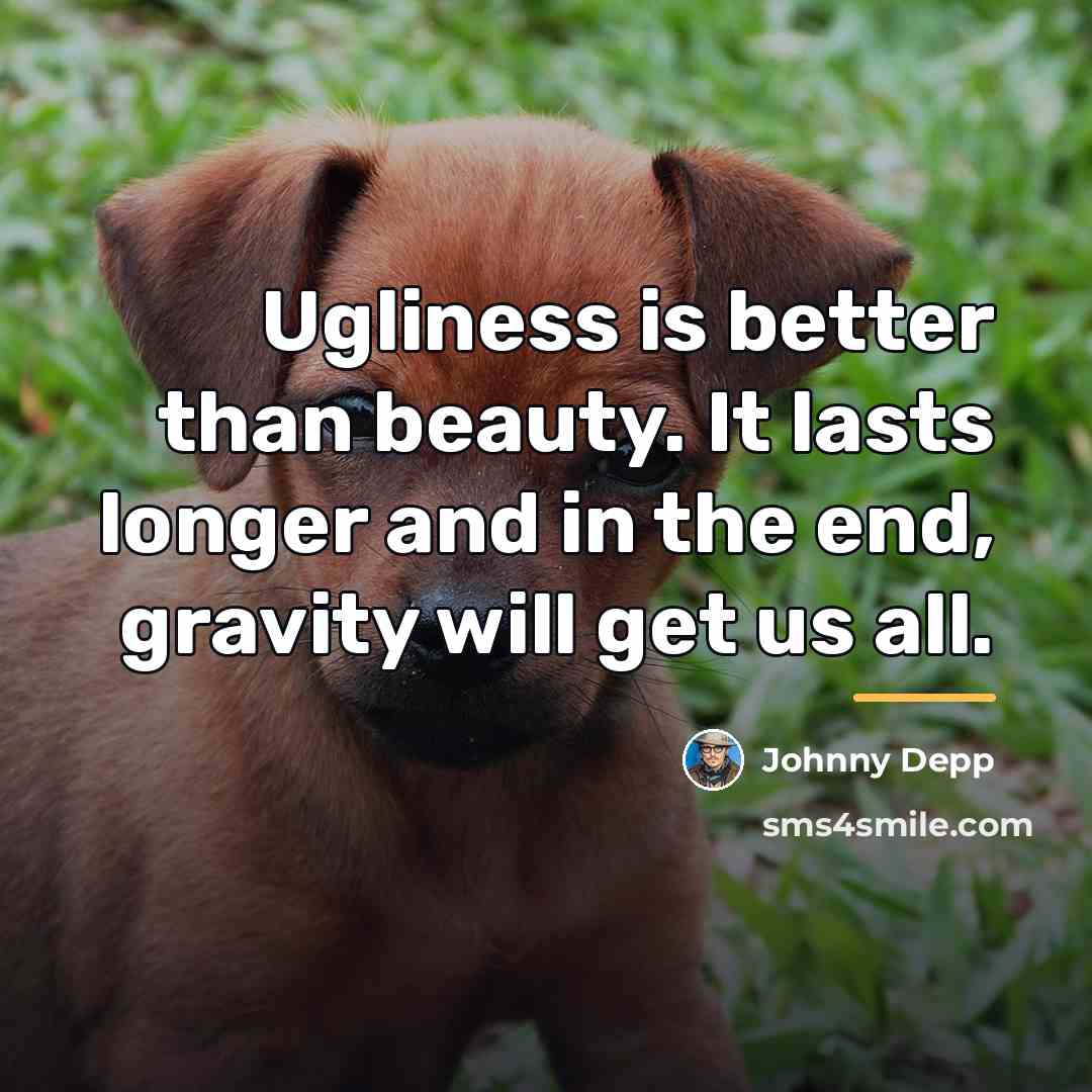 “Ugliness is better than beauty. It lasts longer and in…” quote by Johnny Depp