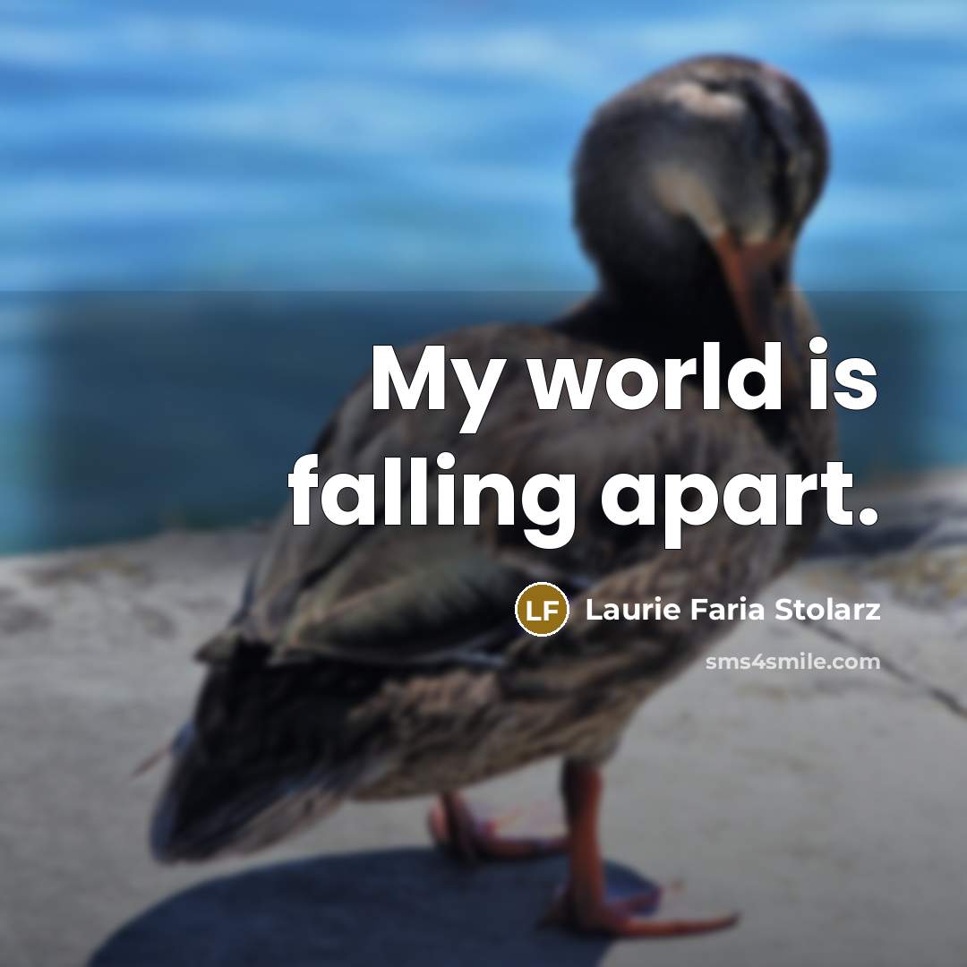 “My world is falling apart.…” quote by Laurie Faria Stolarz