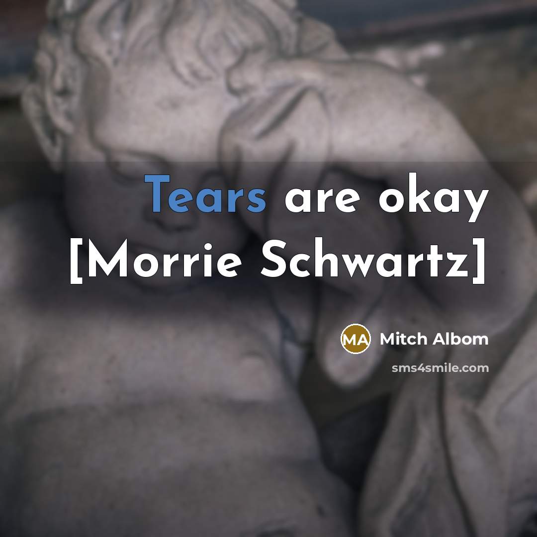 “Tears are okay [Morrie Schwartz]” quote by Mitch Albom
