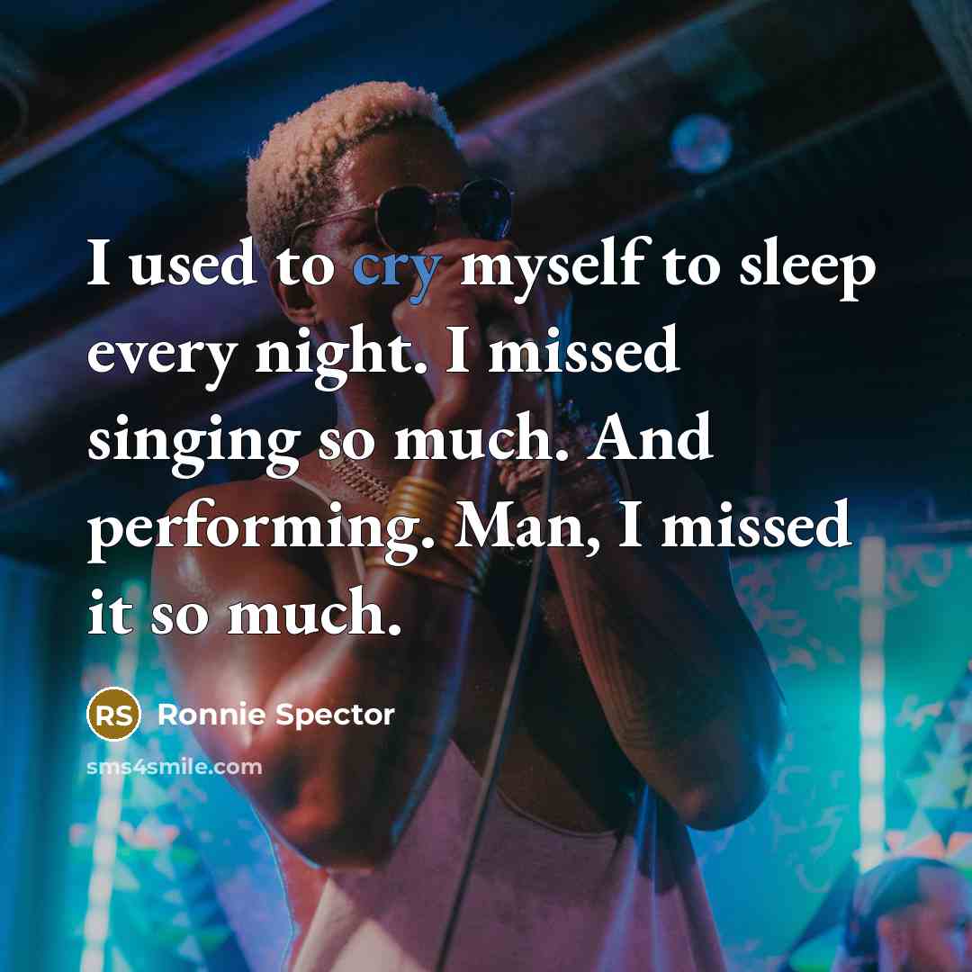 “I used to cry myself to sleep every night. I…” quote by Ronnie Spector