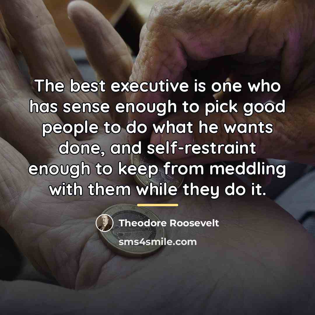 “The best executive is one who has sense enough to…” quote by Theodore Roosevelt