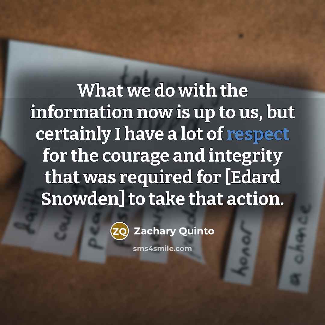 “What we do with the information now is up to…” quote by Zachary Quinto