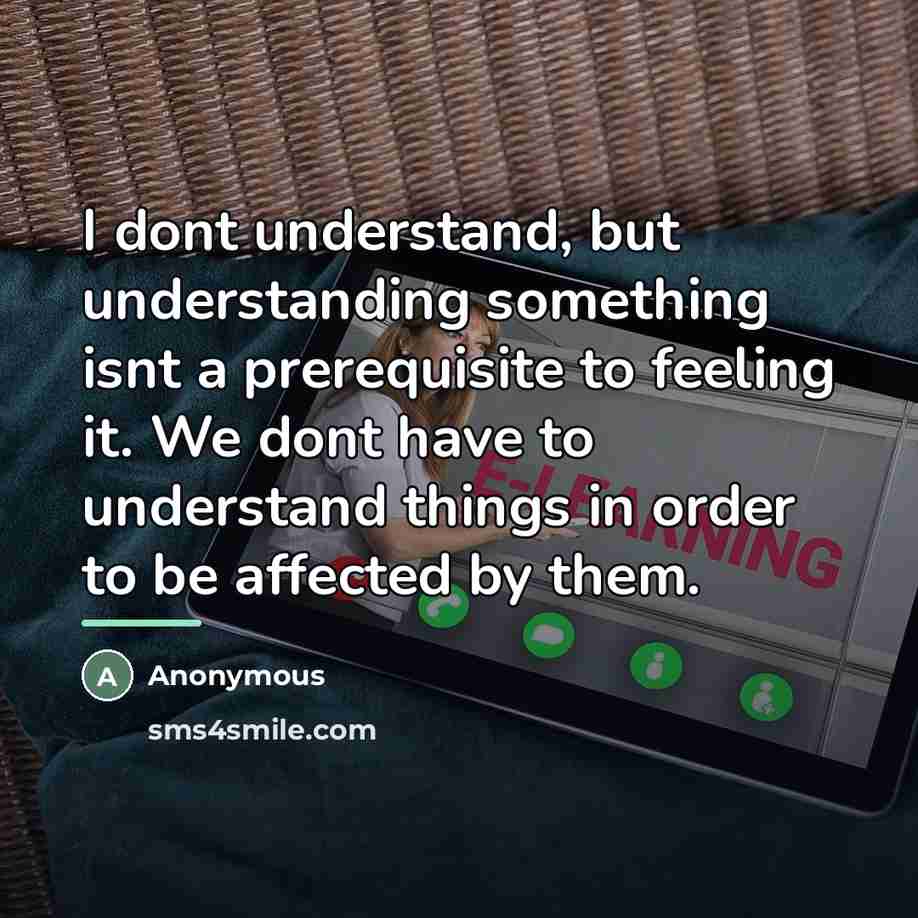“I dont understand, but understanding something isnt a prerequisite to…” quote by Anonymous