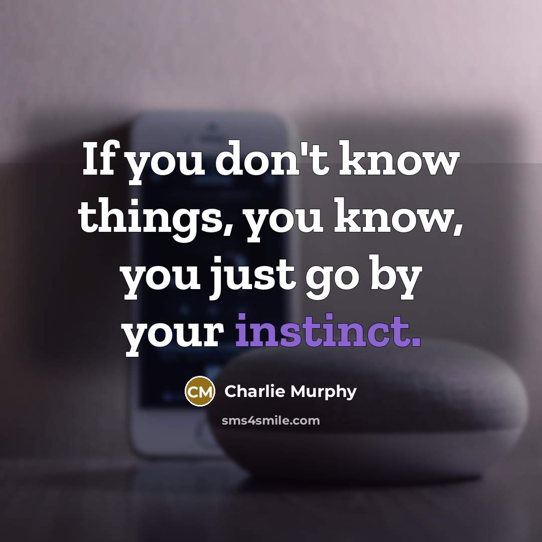 “If you don't know things, you know, you just go…” quote by Charlie Murphy
