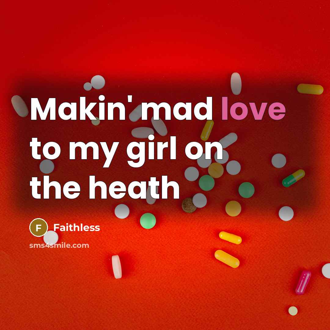 “Makin' mad love to my girl on the heath…” quote by Faithless