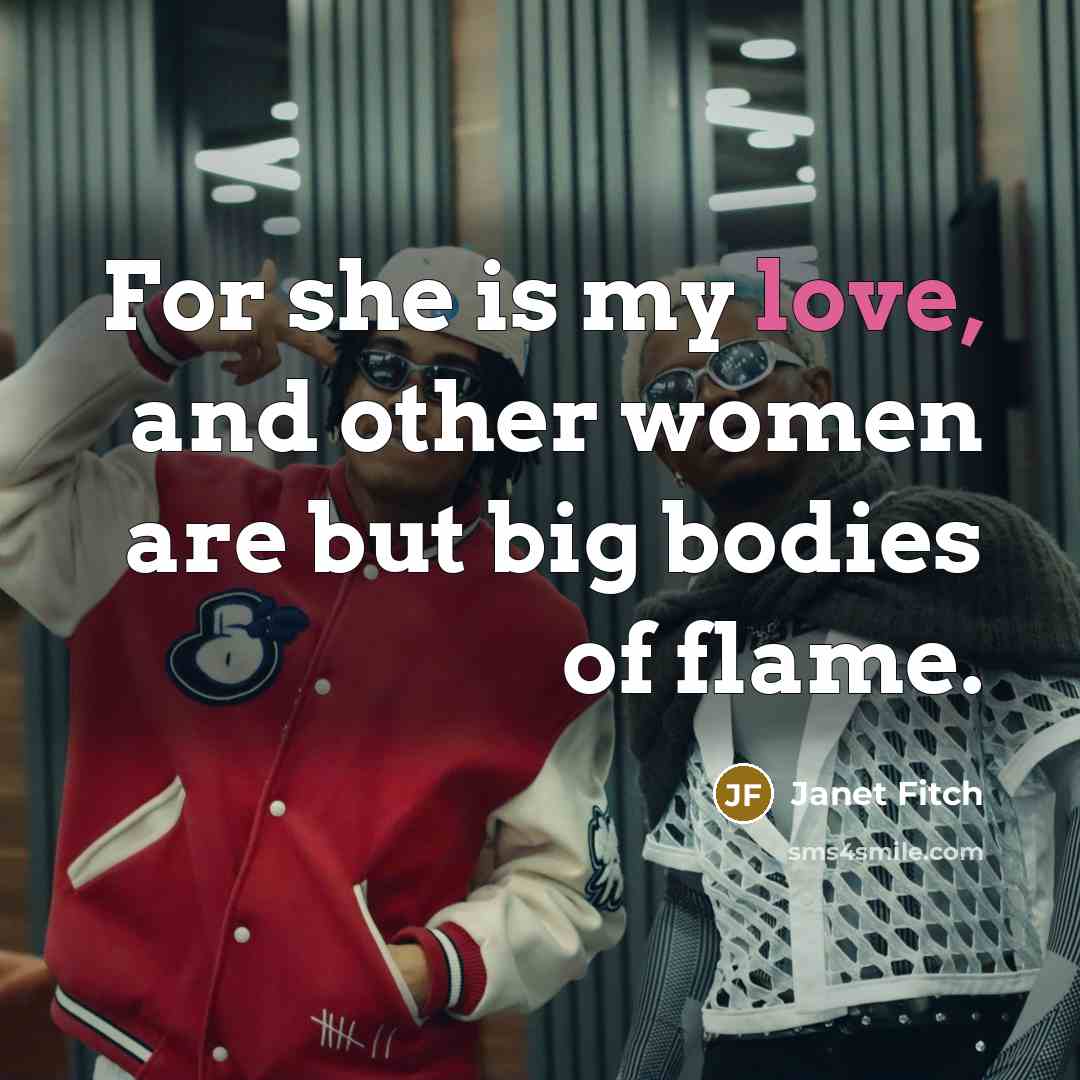 “For she is my love, and other women are but…” quote by Janet Fitch