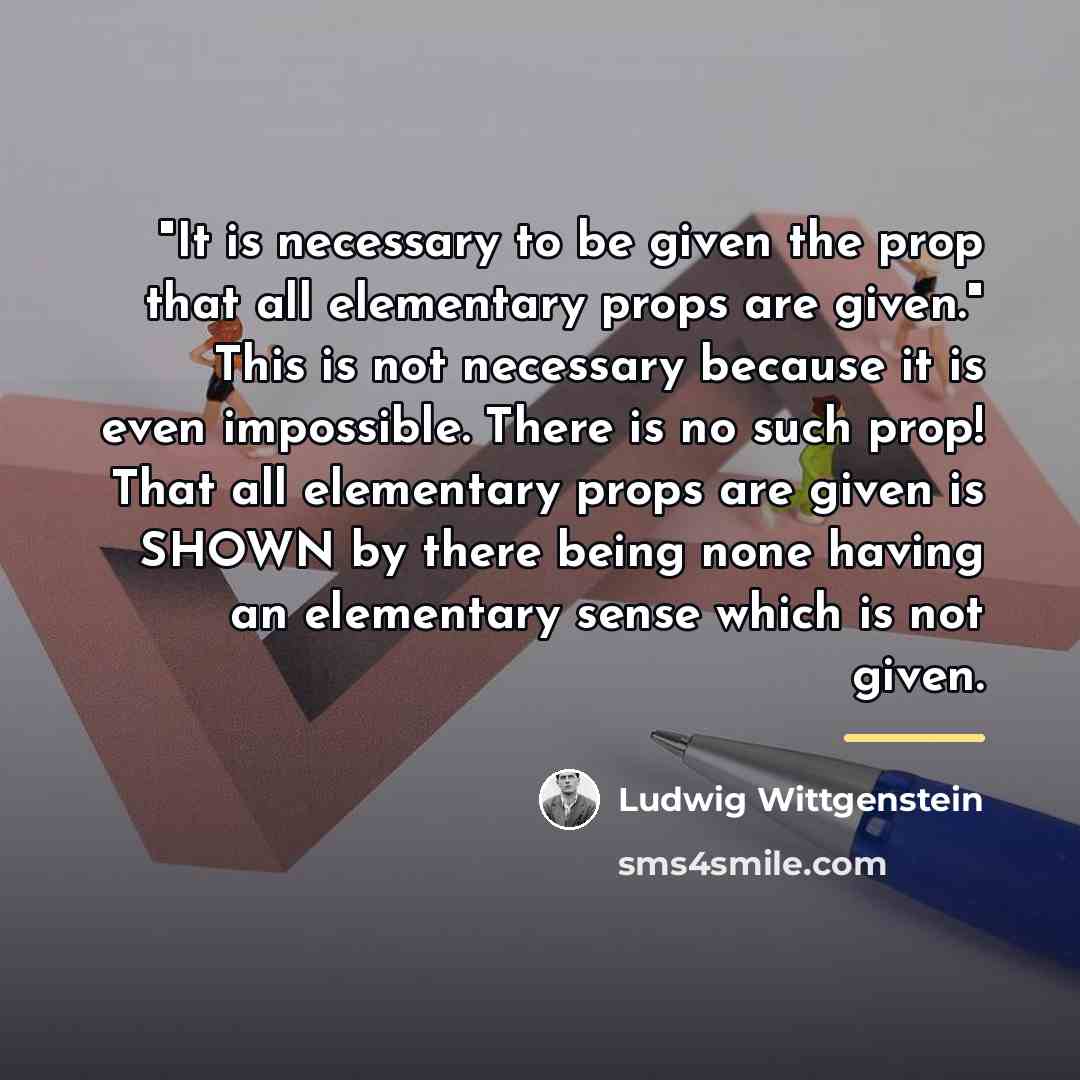 “"It is necessary to be given the prop that all…” quote by Ludwig Wittgenstein