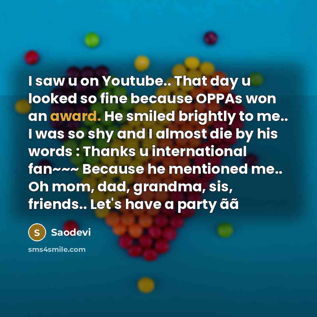 “I saw u on Youtube.. That day u looked so…” quote by Saodevi