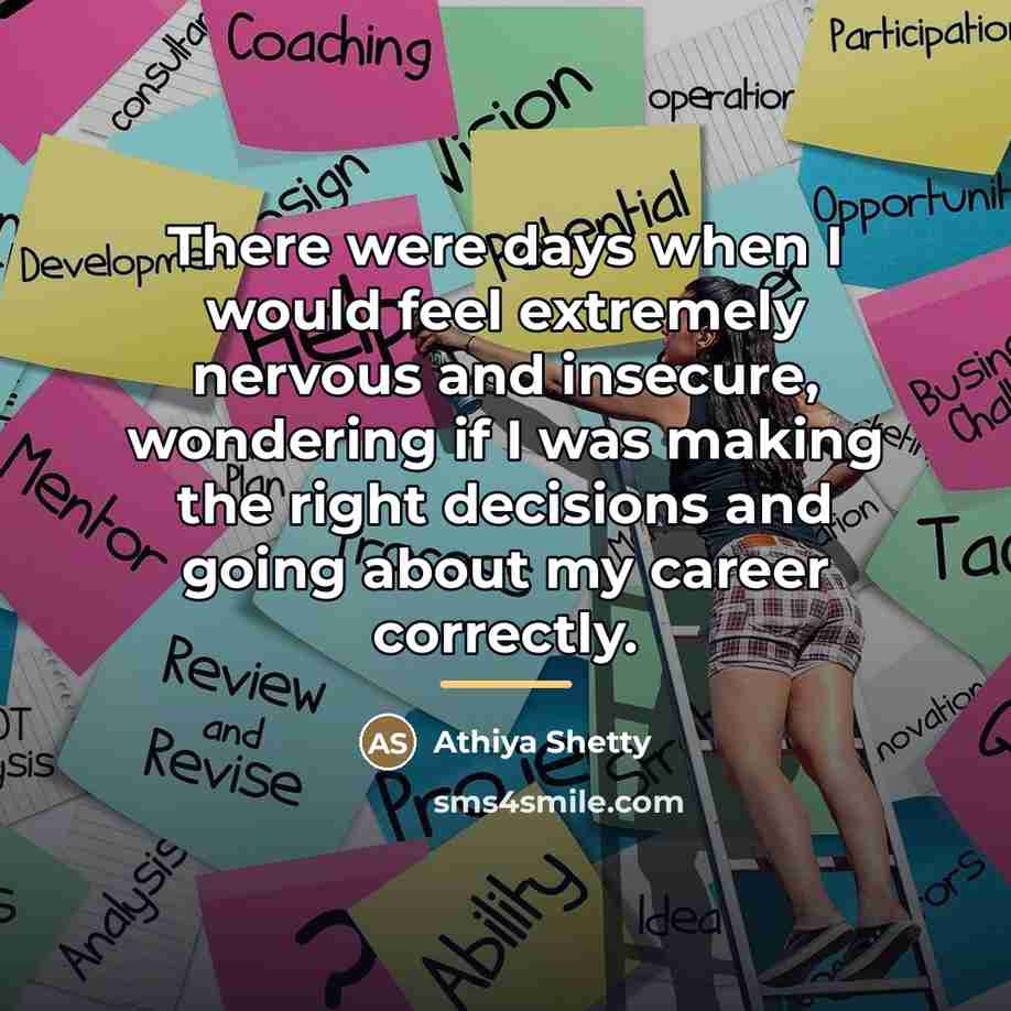“There were days when I would feel extremely nervous and…” quote by Athiya Shetty