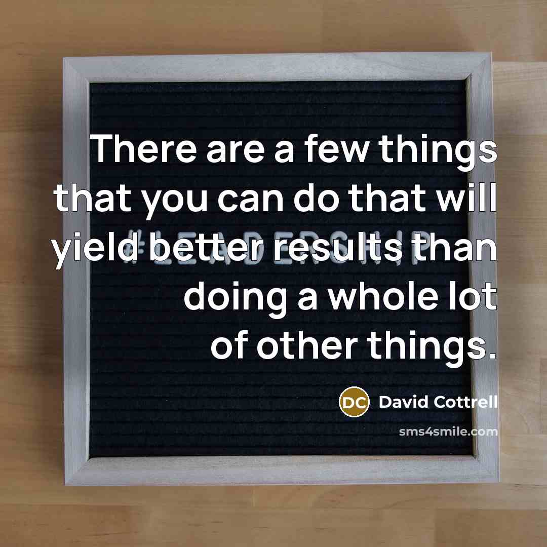 “There are a few things that you can do that…” quote by David Cottrell