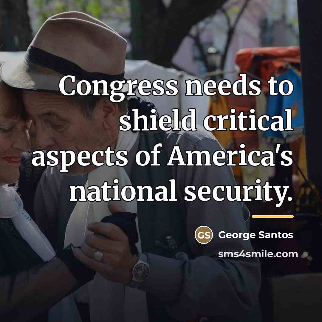 “Congress needs to shield critical aspects of America's national security.…” quote by George Santos