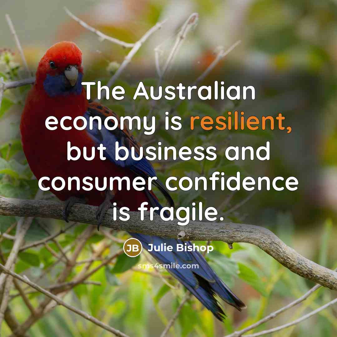 “The Australian economy is resilient, but business and consumer confidence…” quote by Julie Bishop