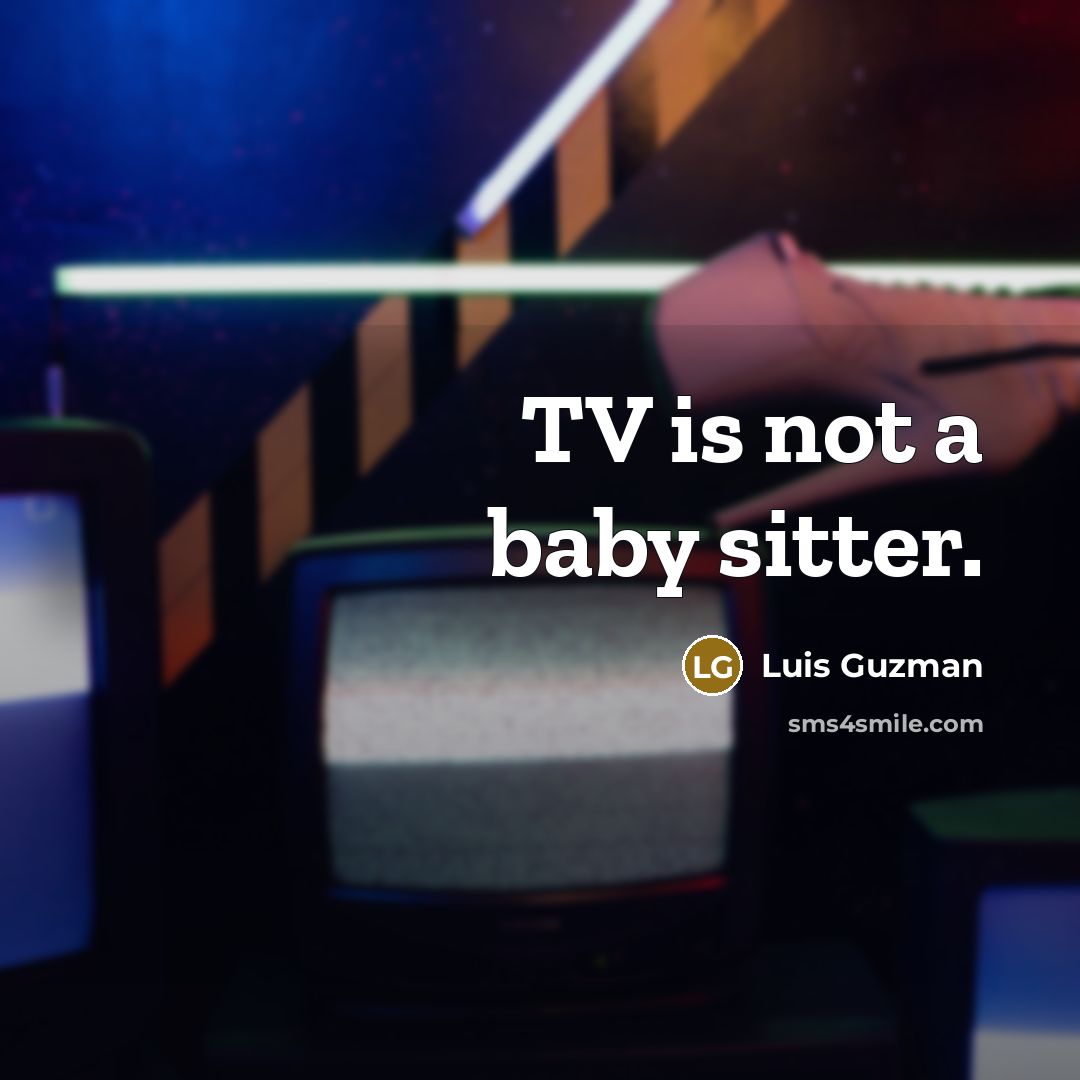 “TV is not a baby sitter.…” quote by Luis Guzman