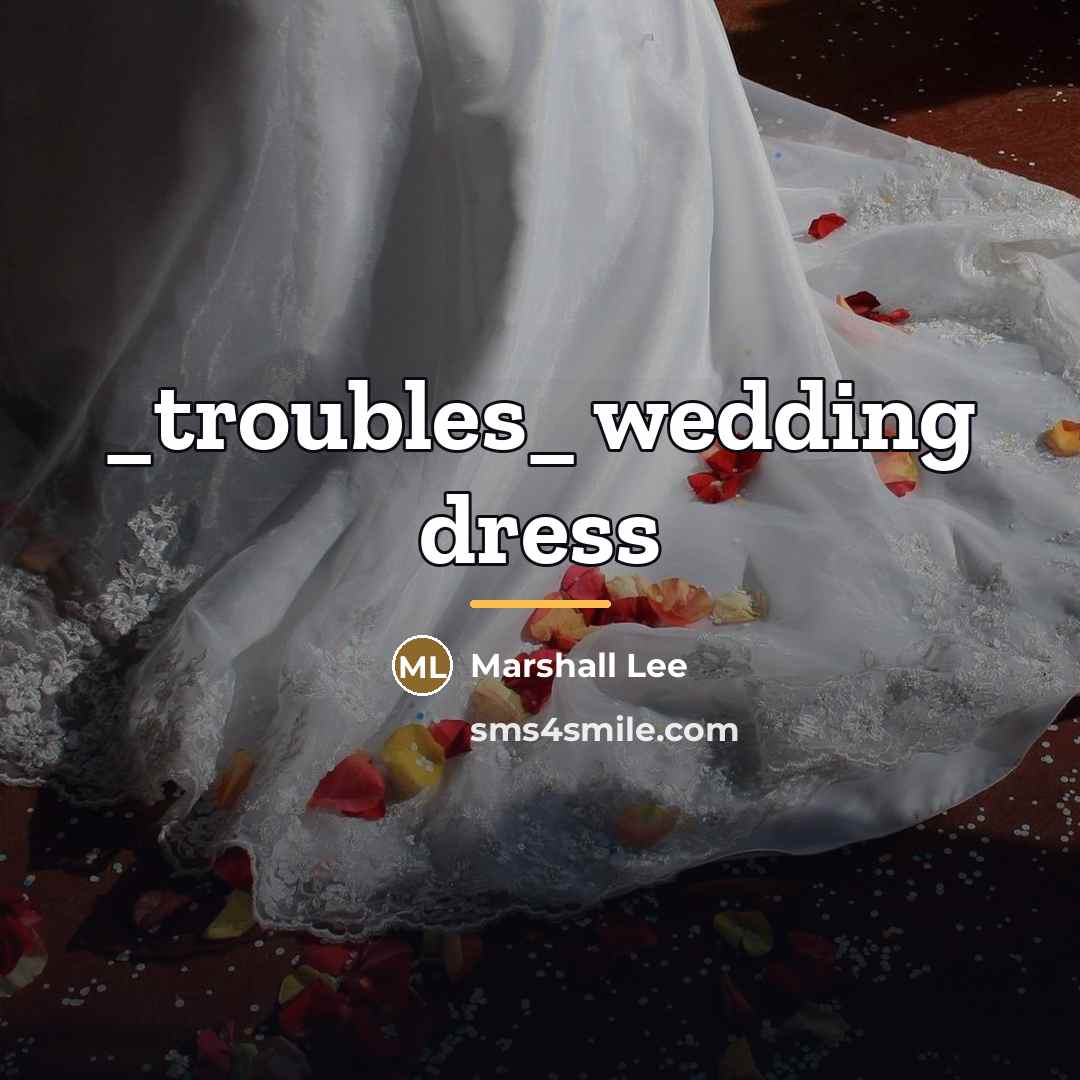 “_troubles_ wedding dress…” quote by Marshall Lee