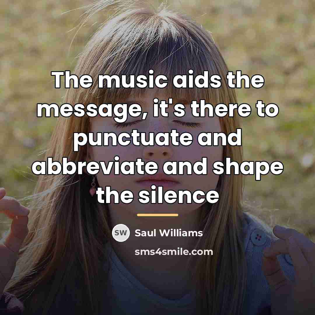“The music aids the message, it's there to punctuate and…” quote by Saul Williams