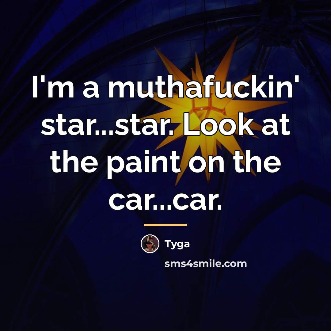 “I'm a muthafuckin' star...star. Look at the paint on the…” quote by Tyga