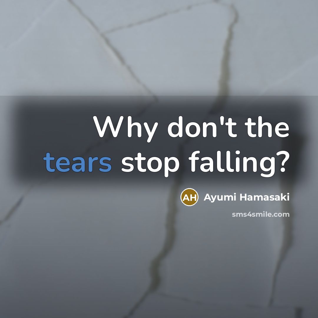 “Why don't the tears stop falling?…” quote by Ayumi Hamasaki