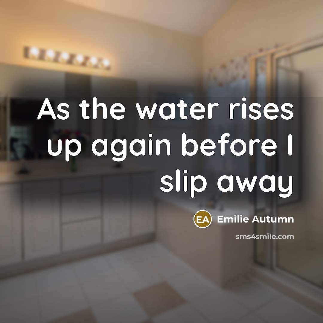 “As the water rises up again before I slip away…” quote by Emilie Autumn