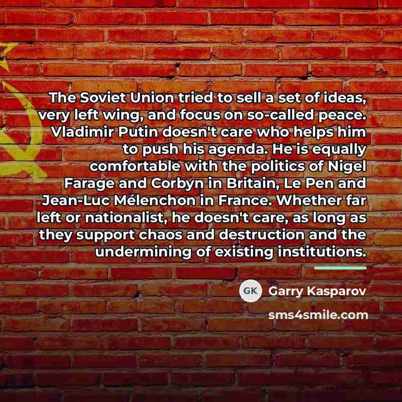 “The Soviet Union tried to sell a set of ideas,…” quote by Garry Kasparov