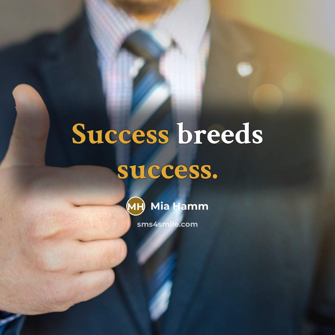 “Success breeds success.…” quote by Mia Hamm