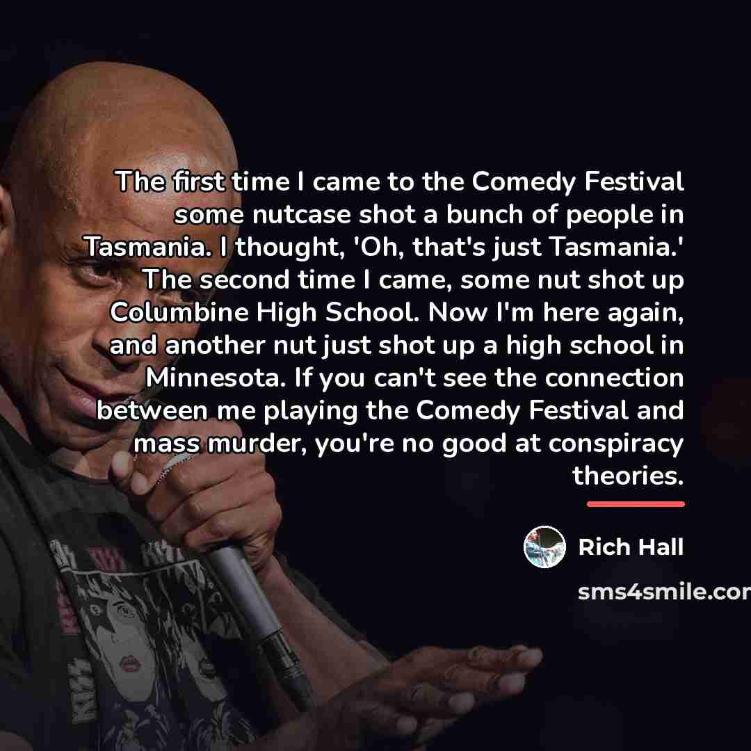 “The first time I came to the Comedy Festival some…” quote by Rich Hall