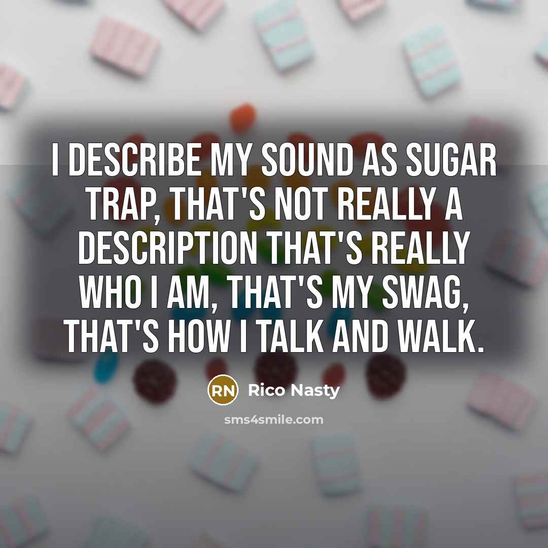 “I describe my sound as sugar trap, that's not really…” quote by Rico Nasty