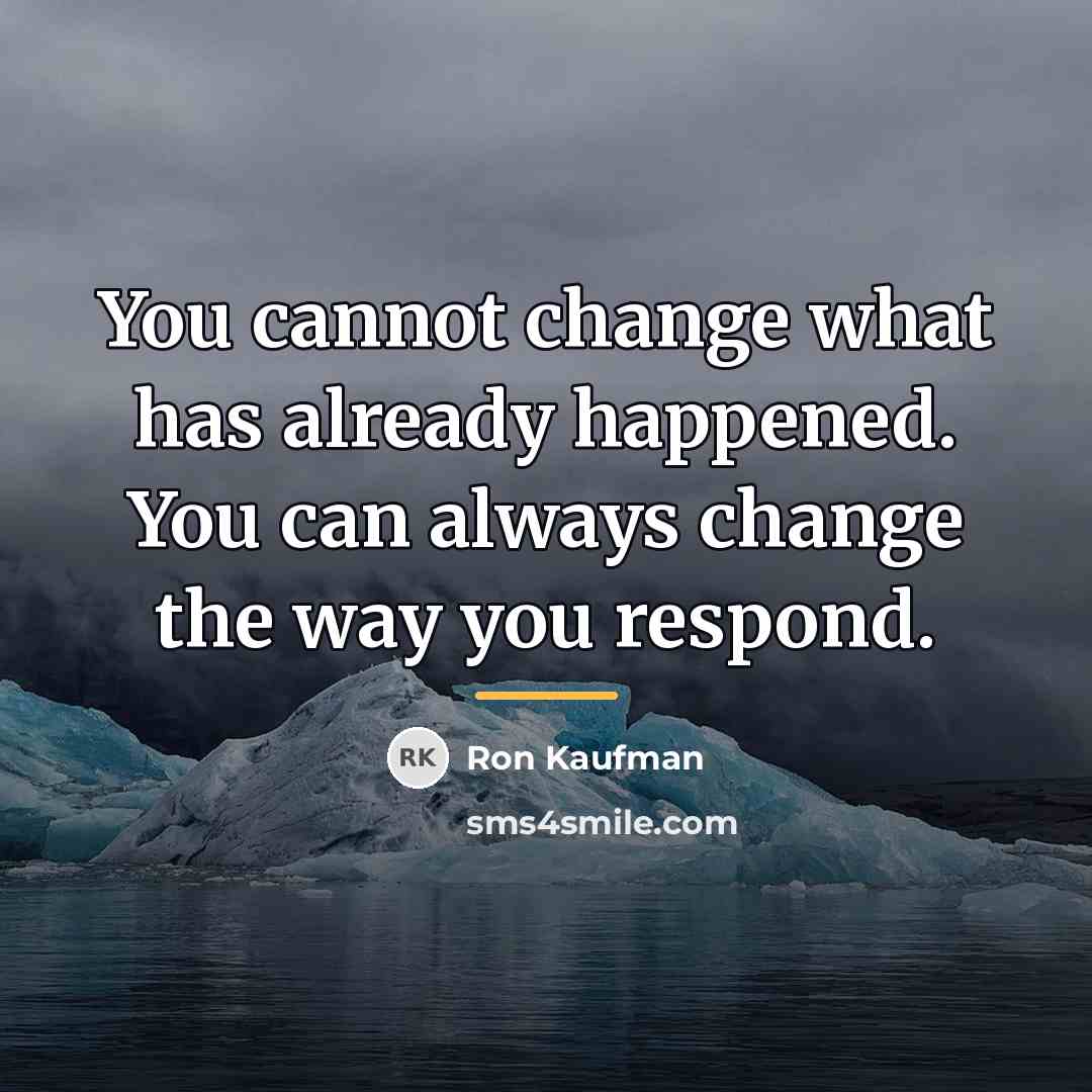 “You cannot change what has already happened. You can always…” quote by Ron Kaufman
