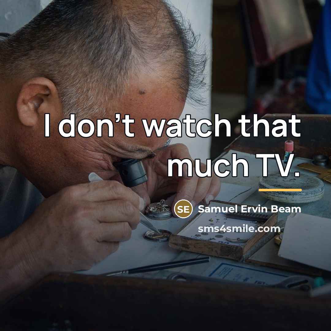 “I don't watch that much TV.…” quote by Samuel Ervin Beam
