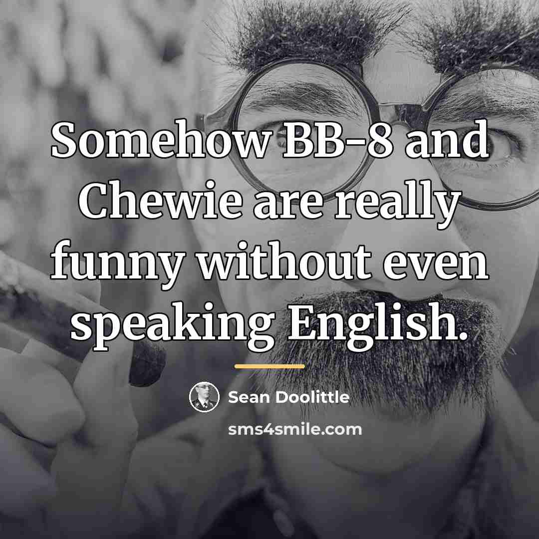 “Somehow BB-8 and Chewie are really funny without even speaking…” quote by Sean Doolittle