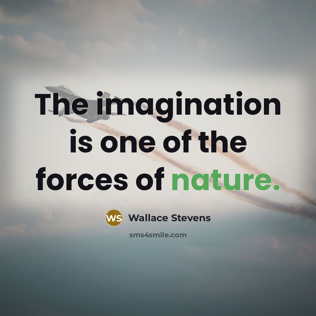 “The imagination is one of the forces of nature.…” quote by Wallace Stevens