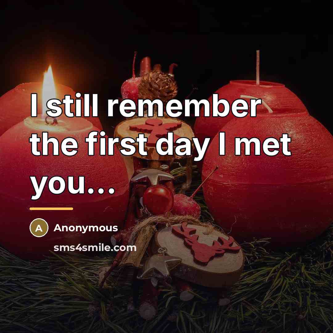 “I still remember the first day I met you...…” quote by Anonymous