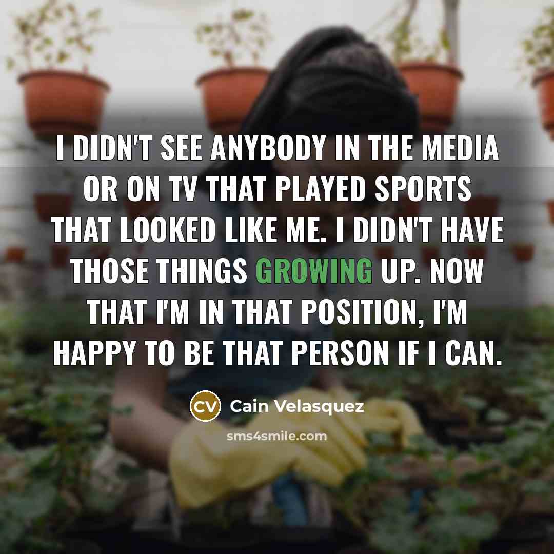 “I didn't see anybody in the media or on TV…” quote by Cain Velasquez
