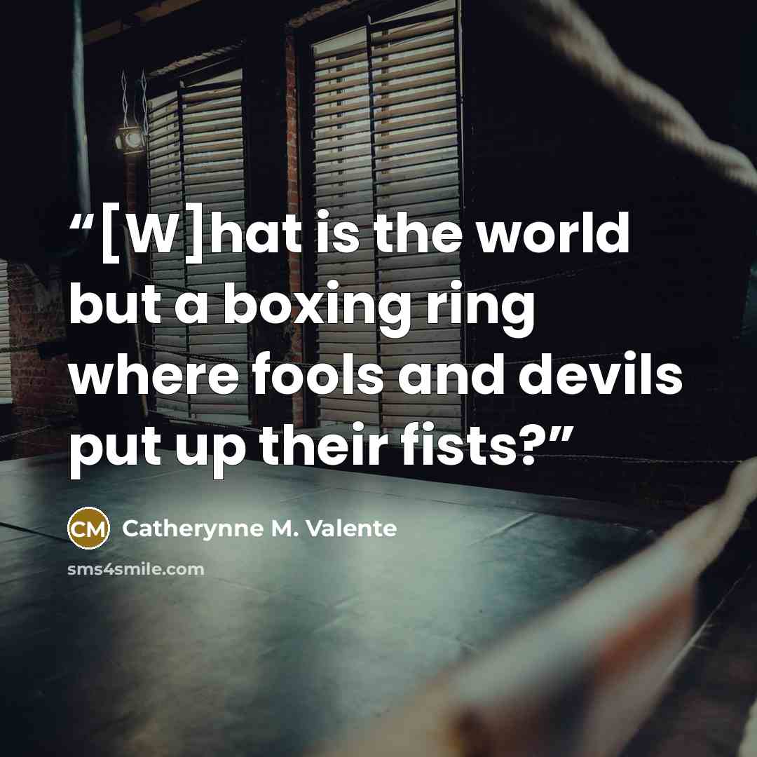 “[W]hat is the world but a boxing ring where fools and devils put up their fists?” quote by Catherynne M. Valente