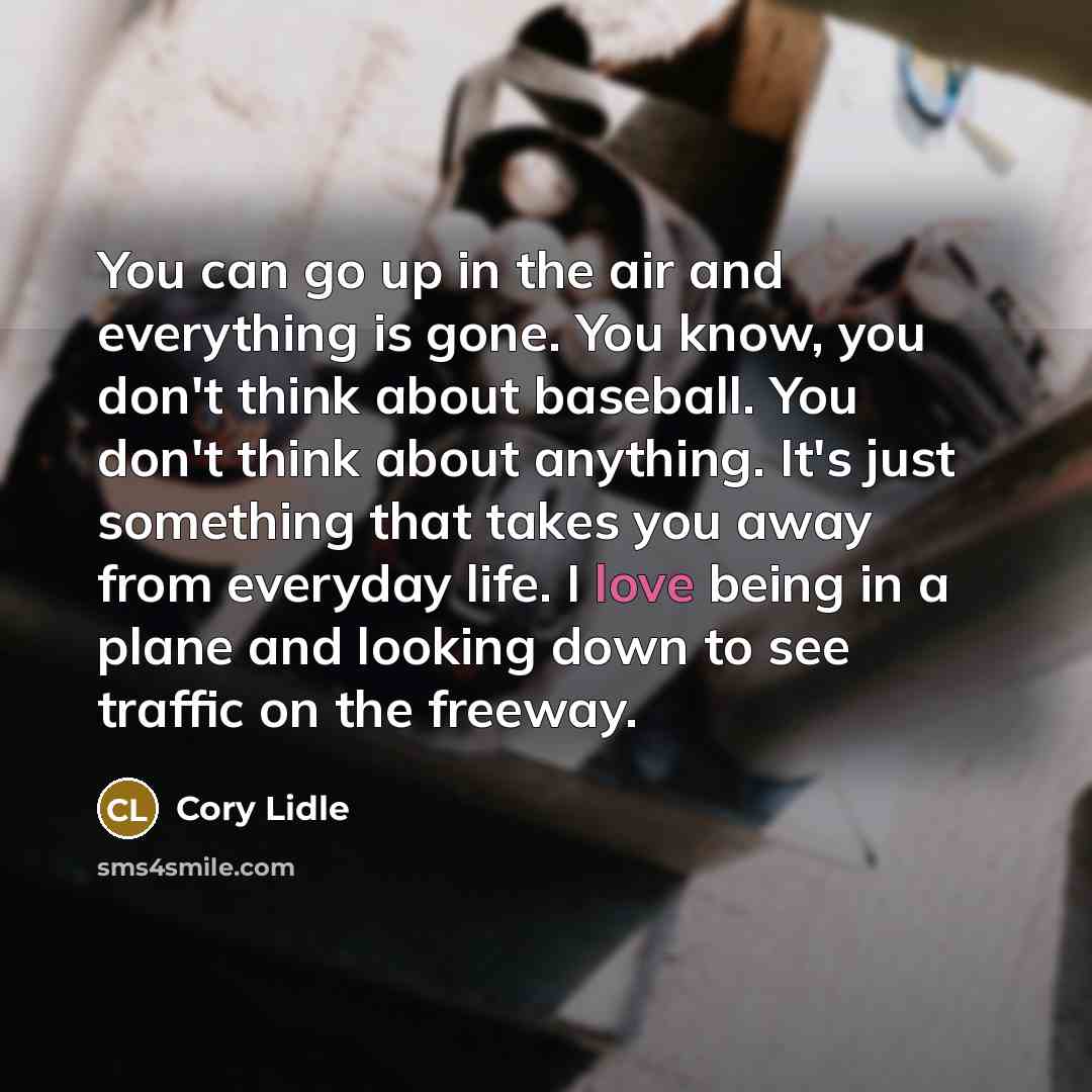 “You can go up in the air and everything is…” quote by Cory Lidle