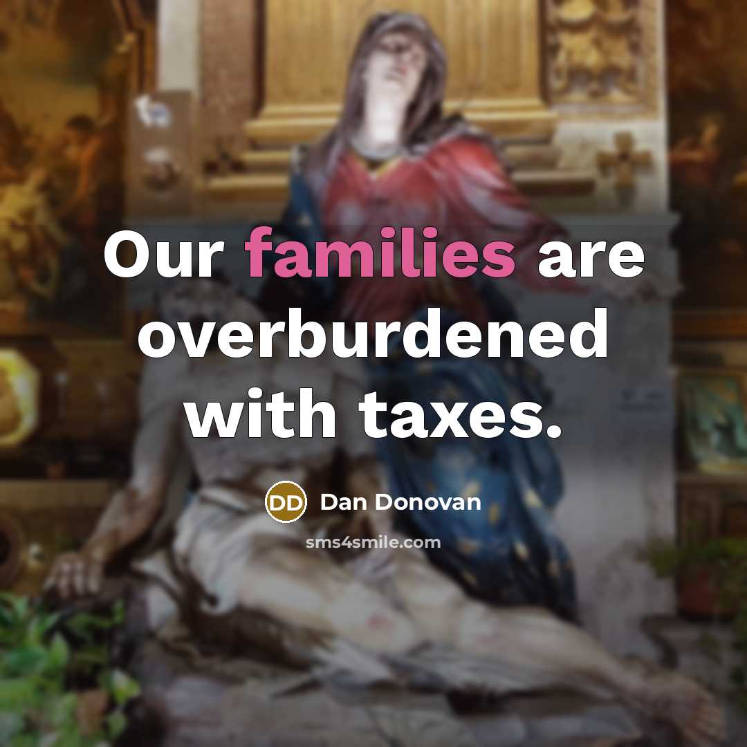 “Our families are overburdened with taxes.…” quote by Dan Donovan