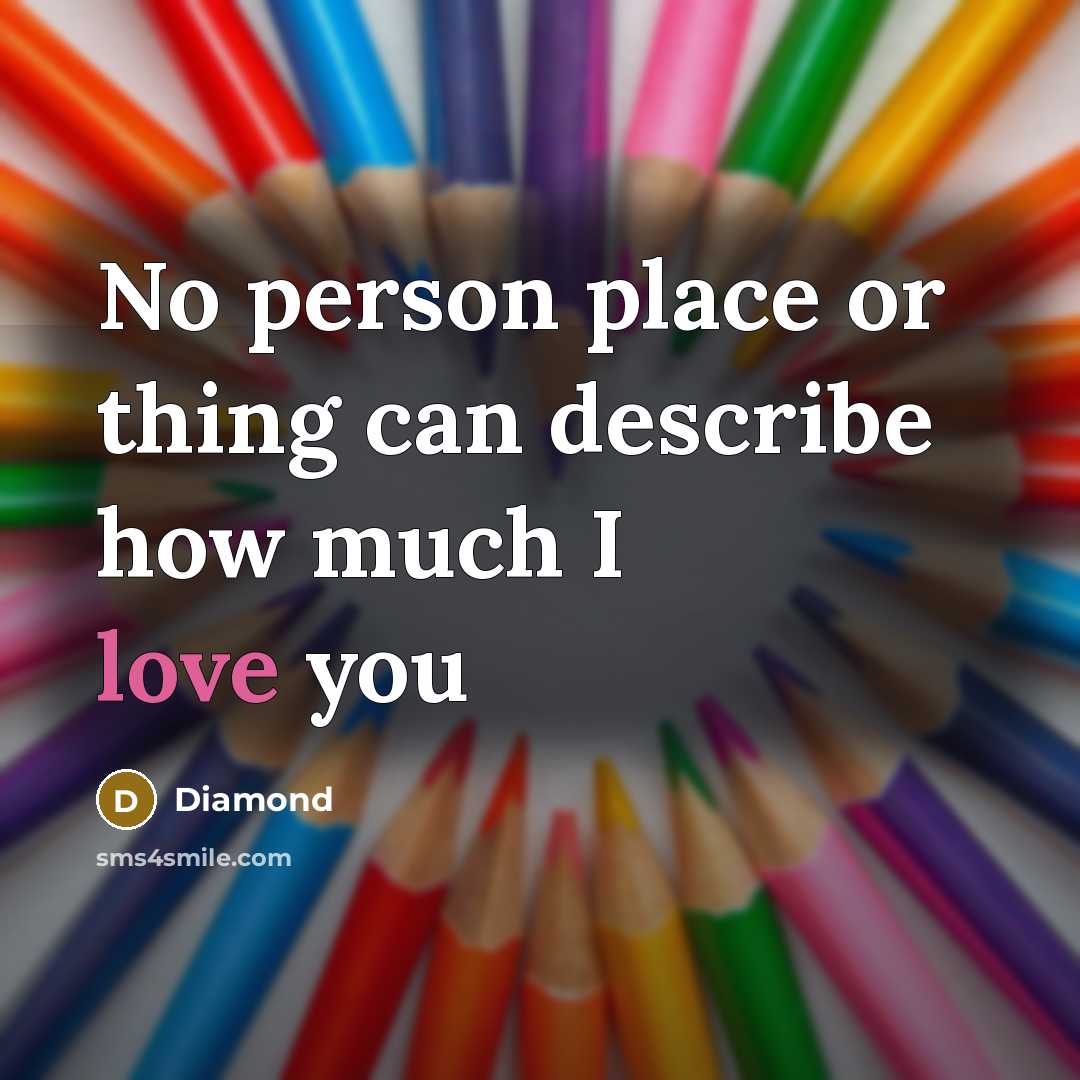 “No person place or thing can describe how much I…” quote by Diamond