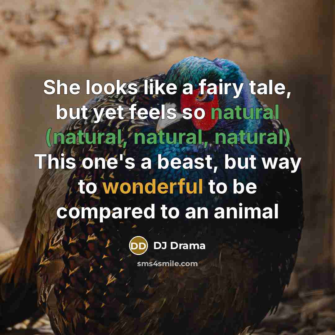 “She looks like a fairy tale, but yet feels so natural (natural, natural, natural) This one's a beast, but way to wonderful to be compared to an animal” quote by DJ Drama