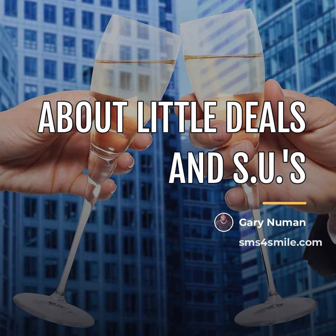 “About little deals and S.U.'s…” quote by Gary Numan
